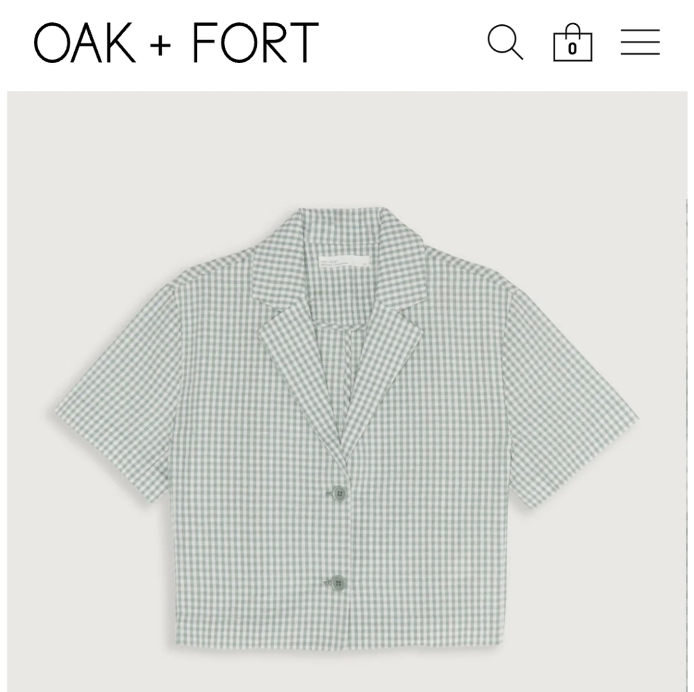 Oak & Fort Gingham Top 100% Cotton Medium